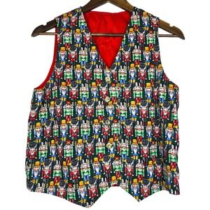 Nutcracker Ugly Festive Christmas Holiday Party Vest Womens Medium Large